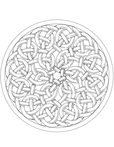 Celtic Knotwork Mandala Coloring Page